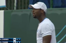 Frustrated tennis player yells 'Son of a Biscuit'... and still gets a warning from the umpire