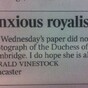 This Times reader's royal question is just perfect