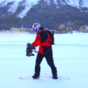 Here's a guy snowboarding at 50 miles an hour with a handheld jet engine