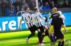Referee Chris Foy forced to go off after taking a ball in the face