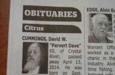 This obituary for 'Pervert Dave' is completely real