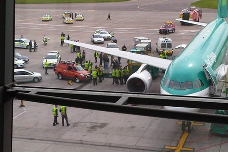 Cork airport on Sunday following the incident.