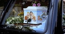 Family portrait decorates Peaches Geldof's coffin as mourners arrive for funeral