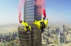 Watch two daredevils BASE jump off the tallest building in the world