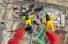 Insane base jumpers set new record from top of world's tallest building