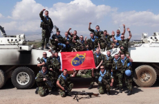 Snapshot: The Irish Defence Forces in Syria show their support for Munster
