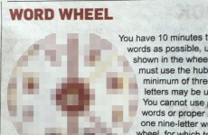 The Word Wheel in today's Irish Independent contains some very rude letters