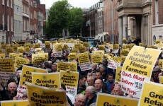 Farmers' union holds Dublin rally against raid on HQ