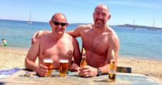 Bottled beer for Trev while Claw warms up for Munster match in traditional style