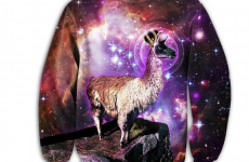 Gerry Adams trying to win this trippy llama jumper on Twitter