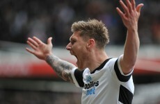 Irish midfielder Jeff Hendrick scored a 35-yard stonker for Derby County