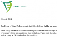 Hundreds of students left with questions after Eden College closes its doors in Dublin city centre