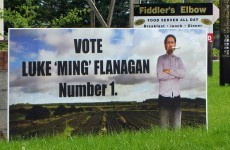 Someone's had a little fun with a Luke 'Ming' Flanagan poster in Roscommon