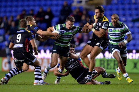 Fergus Mulchrone goes on the charge in the Amlin Challenge Cup.