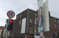 Traffic lights were blocked at this city centre junction because of election posters