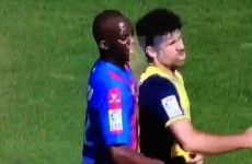 Diego Costa headbutts Momo Sissoko and gets a smack in the face in return