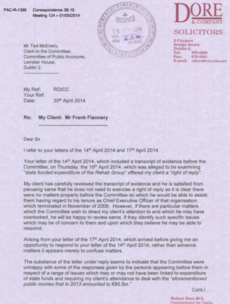 Here are the letters Angela Kerins and Frank Flannery sent to PAC
