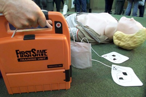 The defibrillator (similar to the one pictured here) was stolen in the early hours of Wednesday morning.