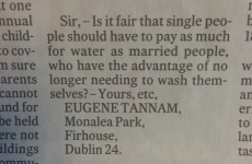 This letter to the Irish Times brings up an excellent point about water charges
