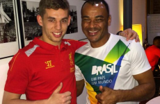 Cafu finally gets the chance to meet Jon Flanagan