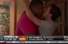 First openly gay player drafted in the NFL kisses boyfriend live on telly