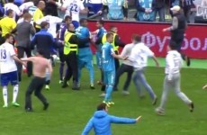 Zenit fans attack Dynamo captain in crazy pitch invasion