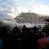 Massive cruise ship plays the opening notes of Seven Nation Army with its horns