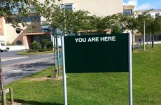 Dublin hospital temporarily reminds visitors: "You are here"