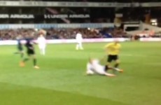 Lewis Holtby nailed Howard Webb with a crunching tackle in Ledley King's testimonial