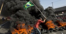 Tear gas and rubber bullets used on protesters demonstrating against Brazil World Cup