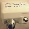 Brilliantly cynical Enda Kenny graffiti on a bathroom hand-dryer