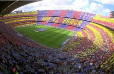 Barca's 98,500 fans get to work with wraparound mosaic ahead of La Liga showdown