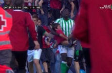Heroic Betis player rescues young fan after fence collapses at Spanish ground