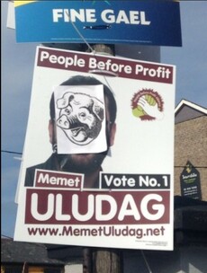 Local election candidate born in Turkey has posters defaced with pig imagery for a second time