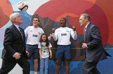 The Tánaiste showed off his soccer skills with Brian Kerr today