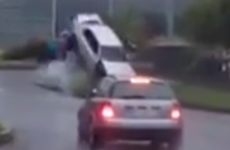 Shocking video shows car deliberately crashing into street lights at 'modified car meet'
