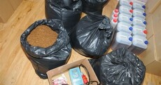 This is what €850,000 worth of tobacco and 60 litres of un-distilled alcohol looks like