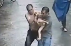 VIDEO: Two men save baby after it falls out window