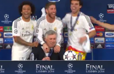 Real Madrid players crash Ancelotti's press briefing, Carlo raises unimpressed eyebrow