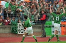 20 years ago today, Ireland warmed up for USA '94 with a 2-0 win over Germany