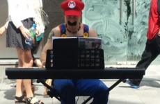 It's-a really him! Mario is busking on Henry Street