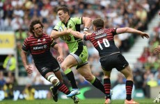 Ooomph! George North flung Steve Borthwick aside like a rag doll in Twickenham today