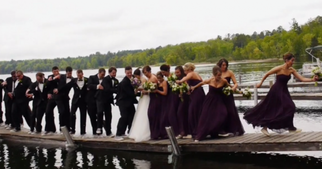 This entire wedding party fell into a lake, and it was all caught on slow-mo video