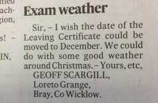 Unhelpful Leaving Cert letter in the Irish Times today