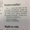 Unhelpful Leaving Cert letter in the Irish Times today