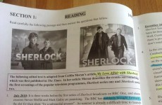Sherlock came up in today's Junior Cert English exam