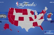 Map shows which team every US state is up for in the NBA Finals