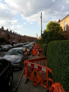 PICS: Water meter works leave footpath almost completely blocked