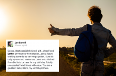 Leitrim lad hitchhikes from Berlin for surprise trip... is picked up by his dad!