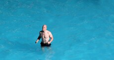 Paul O'Connell never looked more Irish than during today's pool recovery session